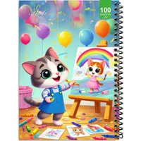 دفتر نقاشی 100 برگ بله مدل رحلی طرح فانتزی پیشی طراح کد A4-N143