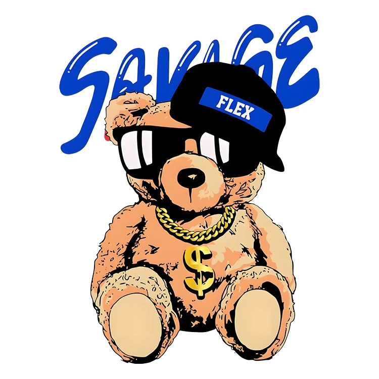 استیکر پارچه و لباس پاد آفرین مدل کارتونی طرح خرس تدی کد S3552