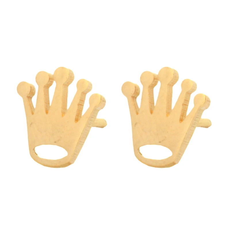 گوشواره میخی طلا 18 عیار زنانه طلای مستجابی مدل تاج کد T2156