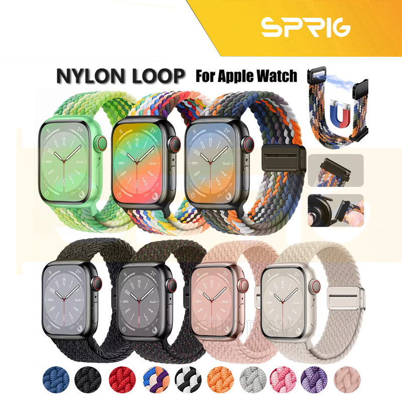 بند اسپریگ مدل Magnetic loop Braided مناسب برای اپل واچ سری SE2021/7/8/9 سایز 45 میلی متری