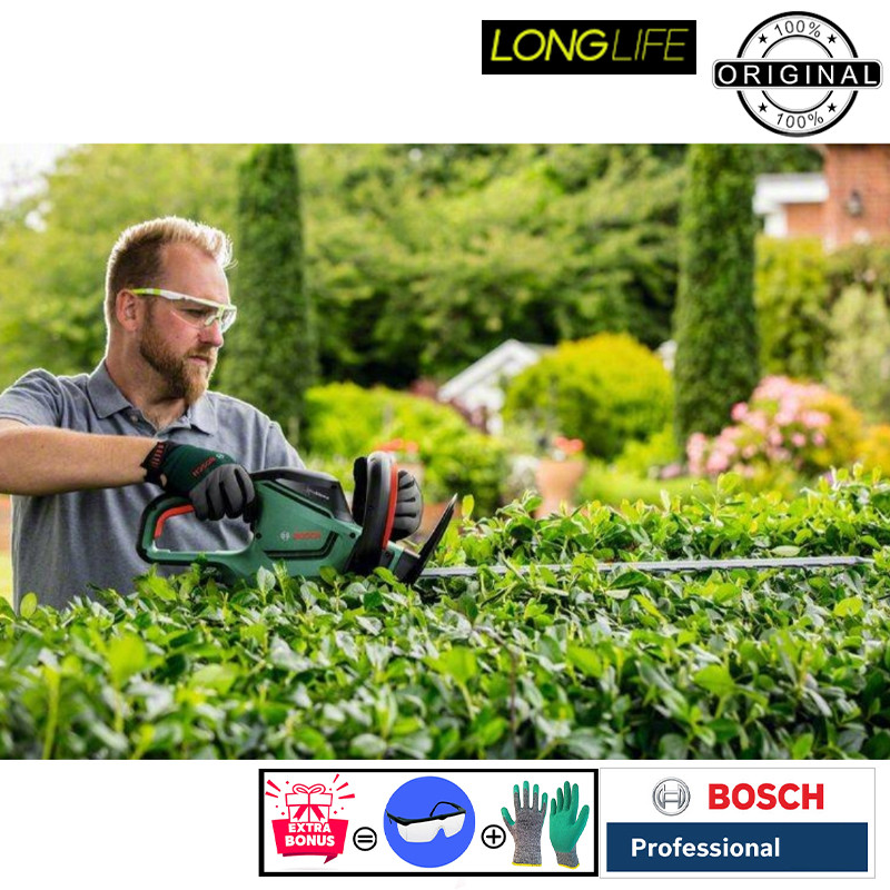 شمشاد زن برقی بوش مدل Universal HedgeCut 60 + Gardening glasses and gloves