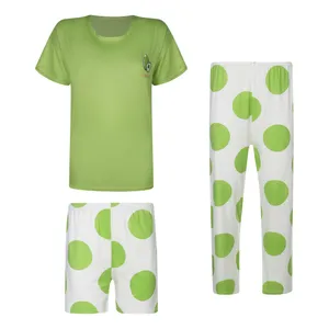 ست 3 تکه لباس راحتی زنانه مدل خالدار