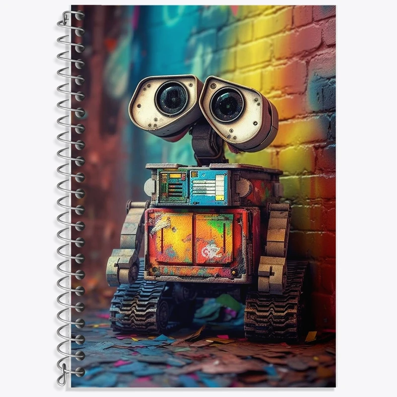 دفتر زبان 50 برگ خندالو مدل دو خط طرح وال ای (WALL-E) کد F1961