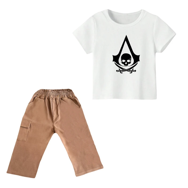 ست تی شرت و شلوارک پسرانه مدل اساسینز کرید کد ۳