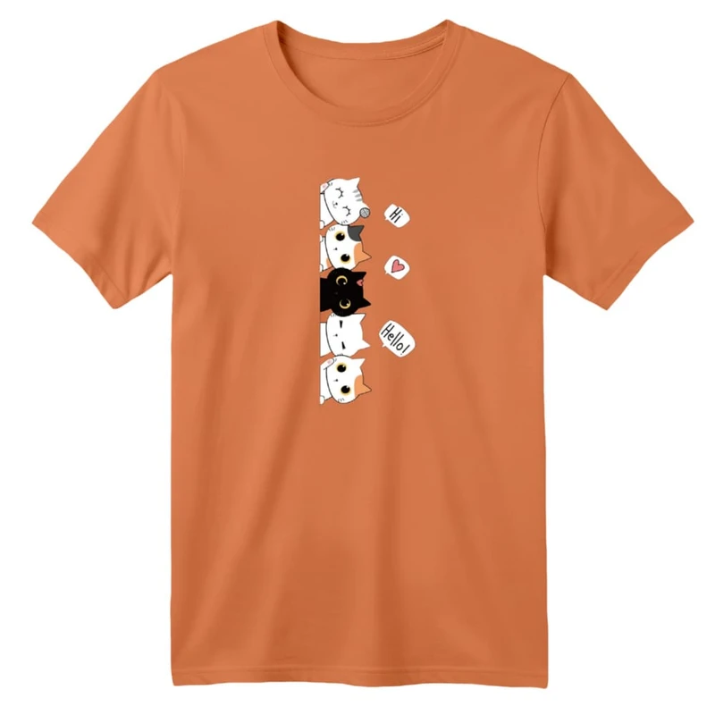 تی شرت آستین کوتاه بچگانه مدل گربه کد ۵