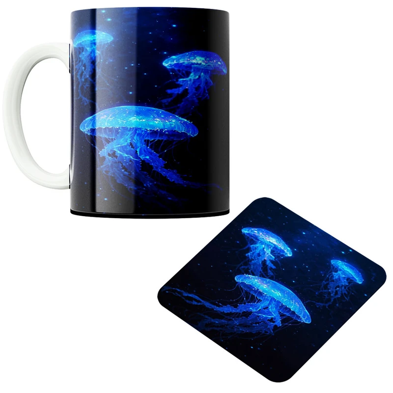 ماگ پادافرین مدل عروس دریا کد 446 به همراه زیر لیوانی