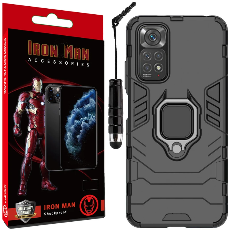 کاور آیرون من مدل BatMan مناسب برای گوشی موبایل شیائومی شیائومی Redmi note 11 5G همراه با قلم لمسی