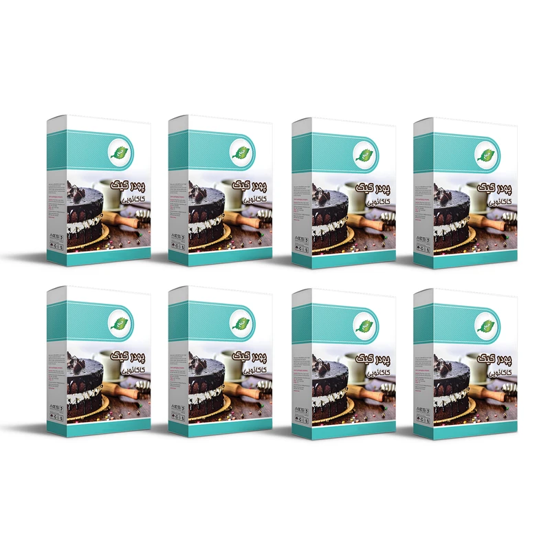 پودر کیک کاکائو جمع - 500 گرم بسته 8 عددی 