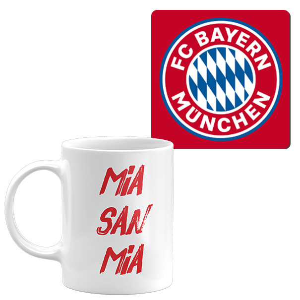 ماگ مدل بایرن مونیخ به همراه زیرلیوانی