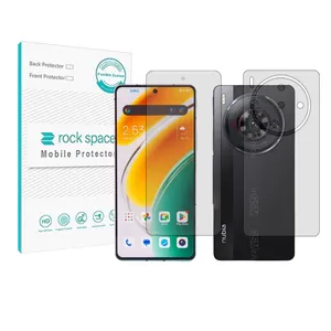 Rockspace HyGEL model transparent screen protector suitable for ZTE Nubia Z 50s pro mobile phone along with the back of the phone