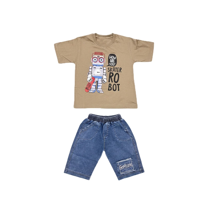 ست تی‌شرت آستین کوتاه و شلوارک پسرانه مدل ax1ax2