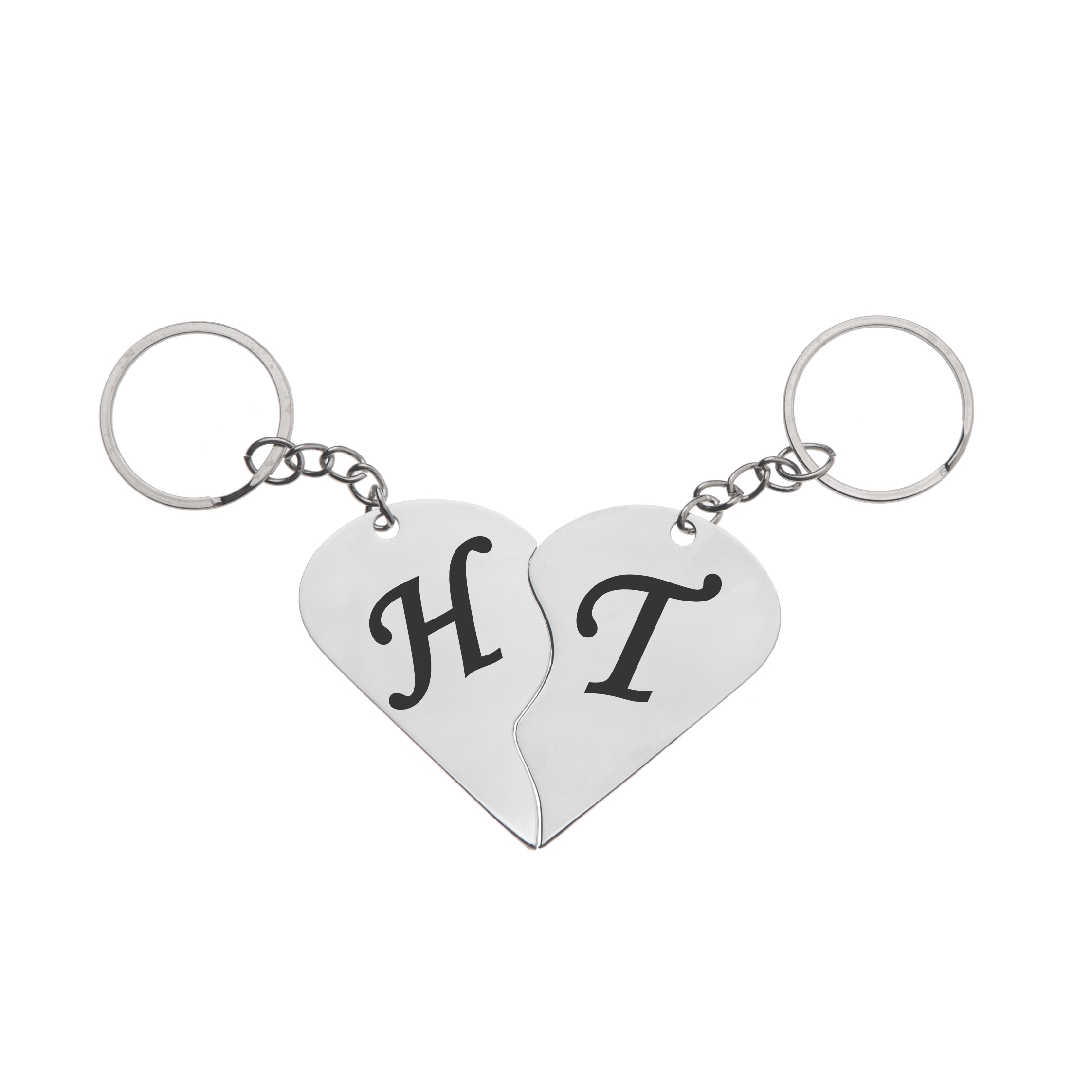 جاکلیدی گيلواره زراوشان مدل قلب حرف H T بسته 2 عددی