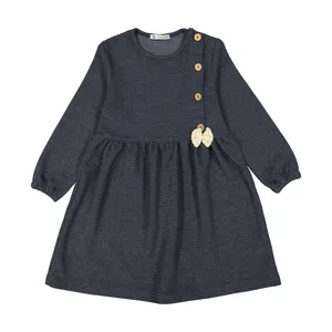 پیراهن دخترانه اسنومن کد 2110 رنگ سرمه ای