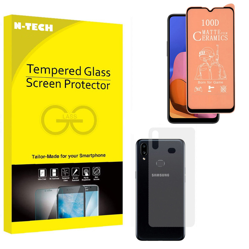  محافظ صفحه نمایش سرامیکی مات انتک مدل CRBKM-01 مناسب برای گوشی موبایل سامسونگ Galaxy A10s به همراه محافظ پشت گوشی 