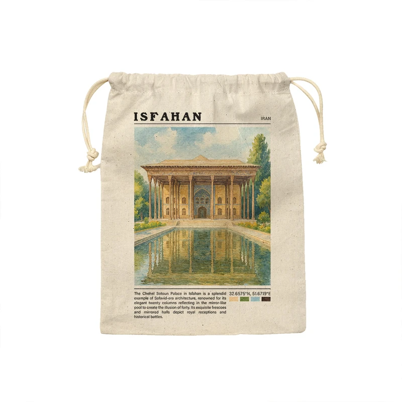 نظم دهنده ترمه طراحان ایده مدل کاخ چهل ستون اصفهان کد map0804 - L سایز 40x28 سانتی متر