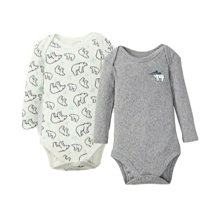 بادی آستین بلند نوزادی لوپیلو مدل IAN 319493 مجموعه دو عددی