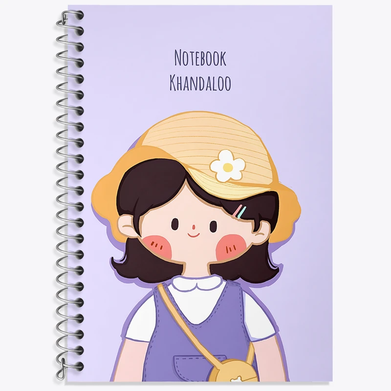 دفتر زبان 50 برگ خندالو مدل سه خط طرح دخترانه کیوت کد N3981