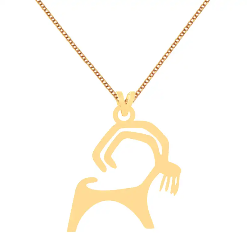 گردنبند طلا 18 عیار زنانه کرابو طرح بز کوهی مدل Kr70734