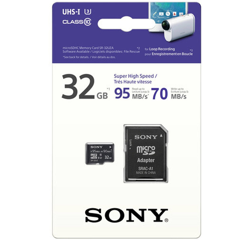 کارت حافظه microSDHC سونی مدل SR-32UX2A کلاس 10استاندارد UHS-I U1 سرعت 95MBps ظرفیت 32 گیگابایت به همراه آداپتور SD