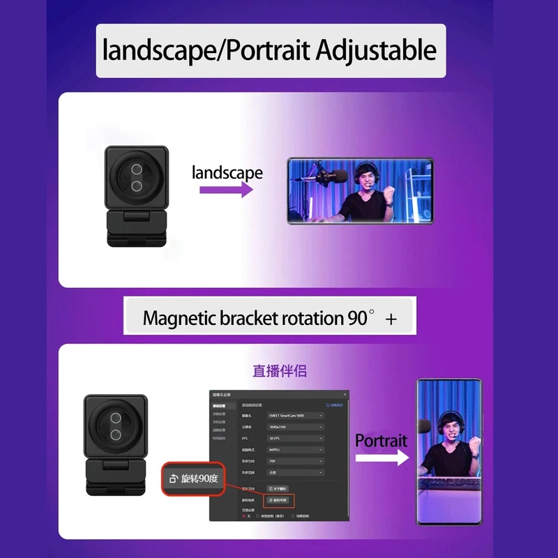 عکس شماره 10 : وب کم مدل 4k 12 mp 20x zoom dual lens auto focus