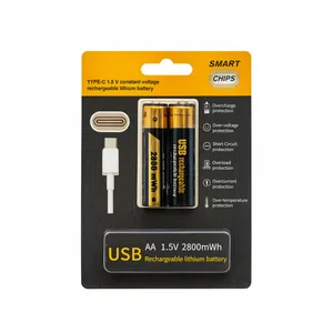 باتری قلمی قابل شارژ اسمارت چیپس مدل USB-C TYPE C-LI-ION بسته 2 عددی