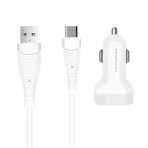شارژر فندکی دبلیو یو دبلیو مدل T21 به همراه کابل تبدیل microUSB
