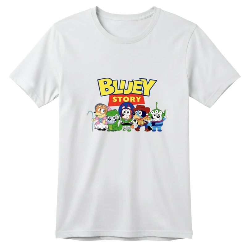 تی‌شرت آستین کوتاه بچگانه مدل داستان بلویی 