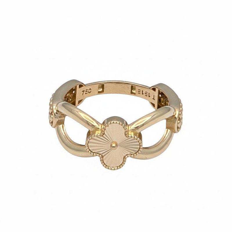 انگشتر طلا کم اجرت 18 عیار زنانه طلا و شمش برلیان مدل ونکلیف سایز 56