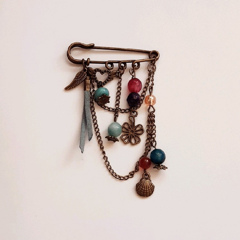 سنجاق سینه دخترانه مدل صدف کد 1536