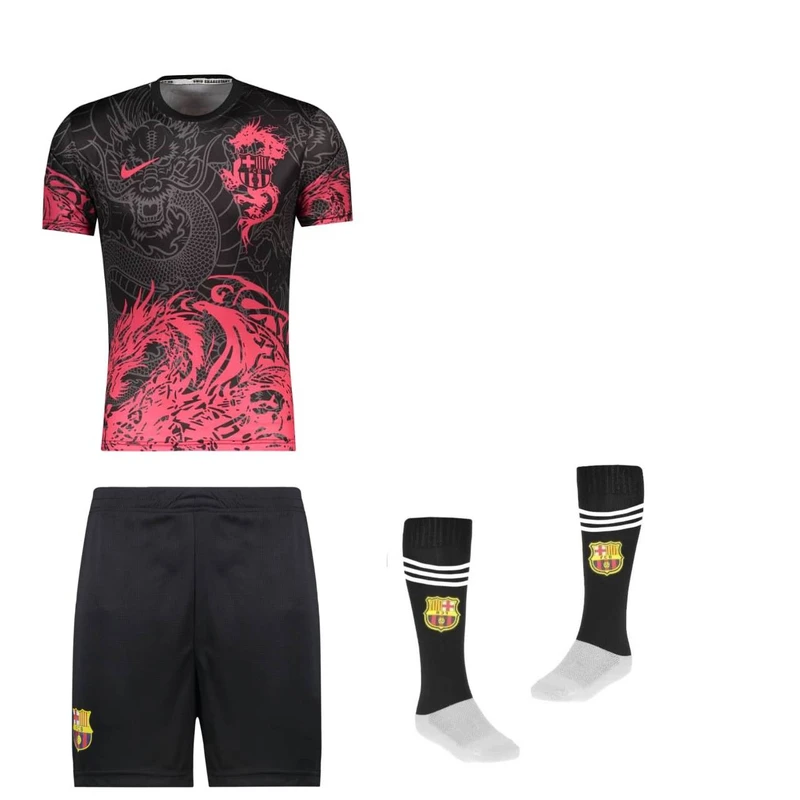 ست 3 تکه لباس ورزشی پسرانه مدل دراگون بارسلونا طرح یامال BL2026
