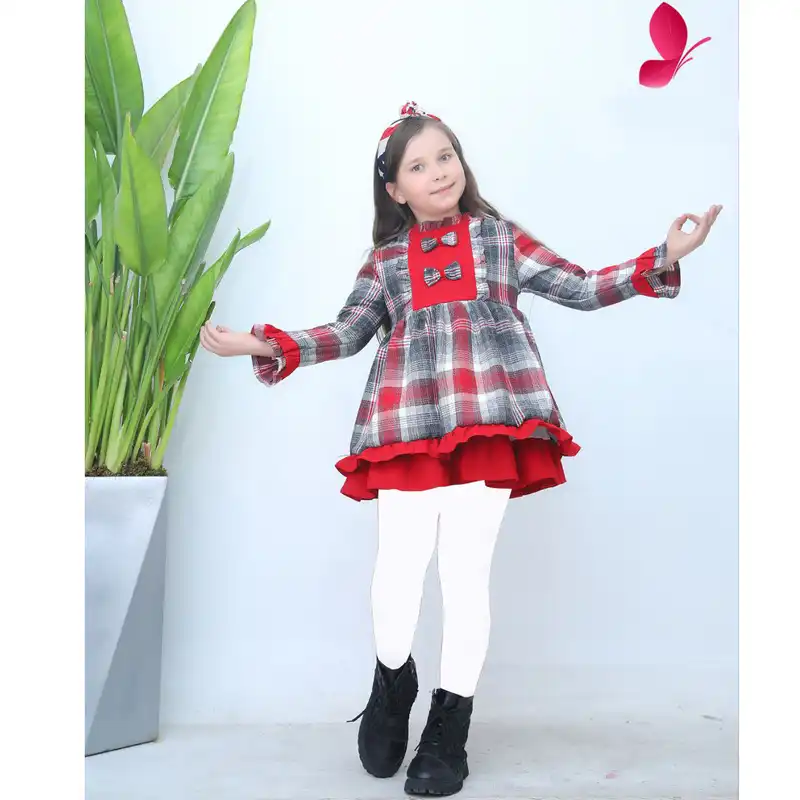 پیراهن دخترانه مدل اسپانیایی پاپیونی