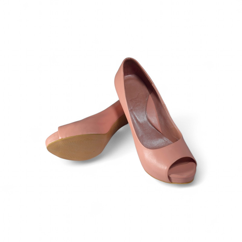 صندل زنانه چرمیران مدل شنلی رنگ صورتی