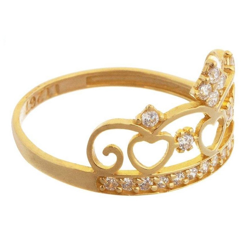 انگشتر طلا 18 عیار زنانه قیراط طرح تاج کد GH4406 انگشتر طلا 18 عیار زنانه قیراط طرح تاج کد GH4406