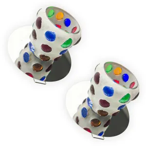 قاب چراغ هالوژن مدل دکوراتیو طرح کریستال پایه G4 کد G11 بسته 2 عددی
