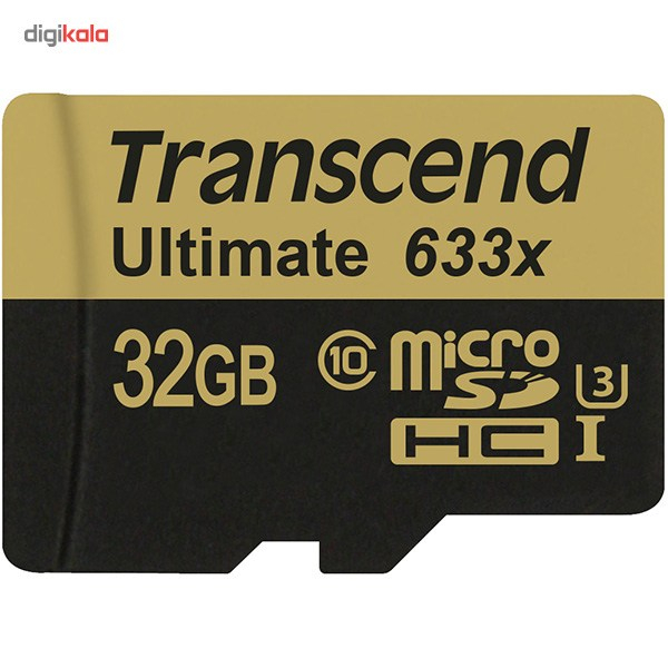 کارت حافظه microSDHC ترنسند مدل Ultimate کلاس 10 استاندارد UHS-I U3 سرعت 95MBps 633X همراه با آداپتور SD ظرفیت 32 گیگابایت