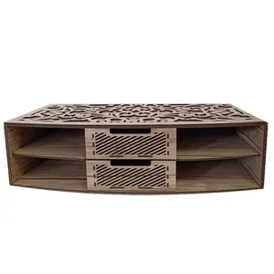 استند لوازم اداری رومیزی مدل زیرمانیتوری فن ویرا طرح اسلیمی مدل 2 کشو کد 11