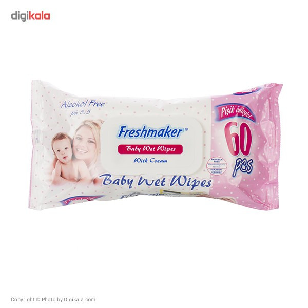 دستمال مرطوب فرش میکر مدل Cream - بسته 60 عددی