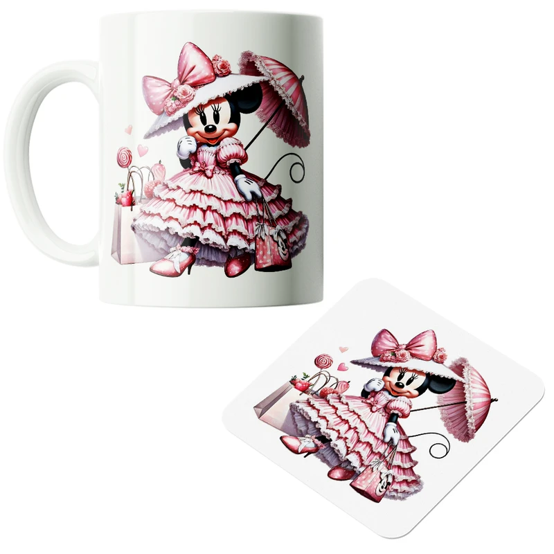 ماگ پاد آفرین مدل کارتونی میکی موس کیوت فانتزی بامزه کد PZ353 به همراه زیرلیوانی