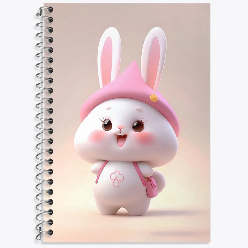 دفتر زبان 50 برگ خندالو مدل سه خط طرح خرگوش کیوت کد F5684