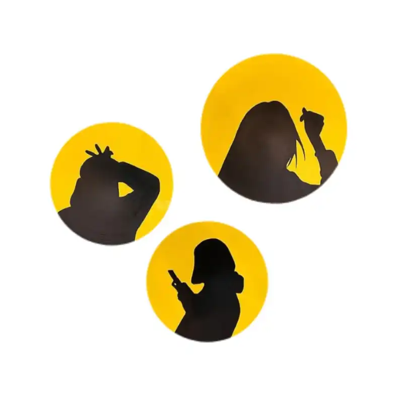 بشقاب دیوارکوب سفالی طرح دختر مجموعه 3 عددی