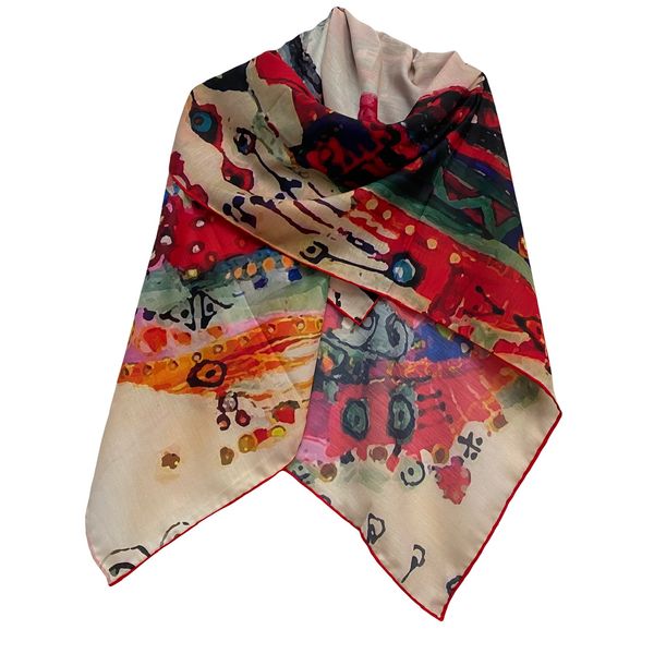 روسری دخترانه مدل نخی چهارفصل دست دوز کد 1315