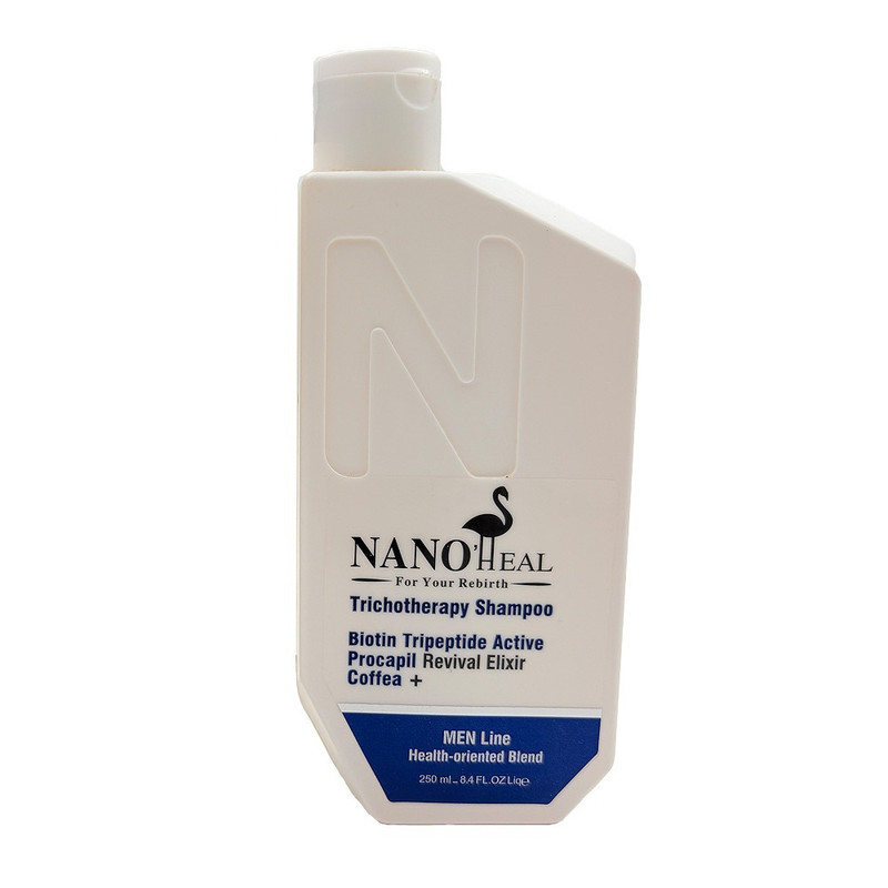 شامپو تقویت کننده مو آقایان نانوهیل مدل Trichotherapy مناسب برای انواع مو حجم 250 میلی لیتر