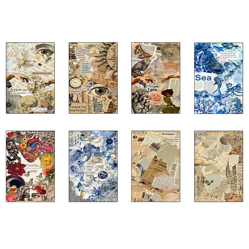 پوستر کارنيکا طرح وینتج اسکرپ بوک Vintage Scrapbook کد 44295 مجموعه 8 عددی