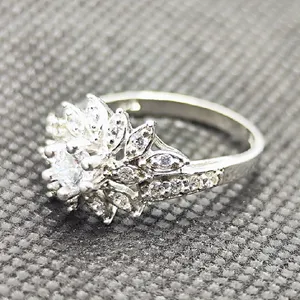 انگشتر نقره زنانه مدل سنگ برلیان اتمی کد 2865