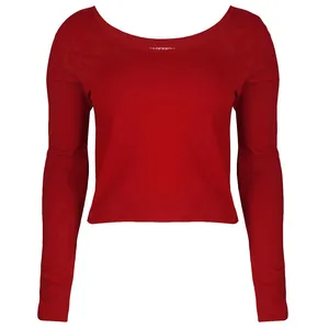 کراپ‌ تی‌شرت آستین بلند زنانه کانتکس مدل 249014505