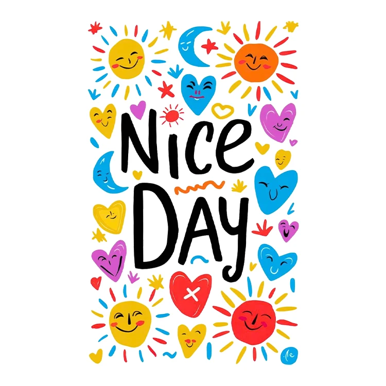 استیکر پارچه و لباس پاد آفرین مدل انگیزشی روز زیبا کد S2762