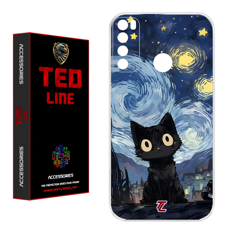 کاور تدلاین طرح گربه سیاه کد 1147 مناسب برای گوشی موبایل شیائومی Redmi Note 8