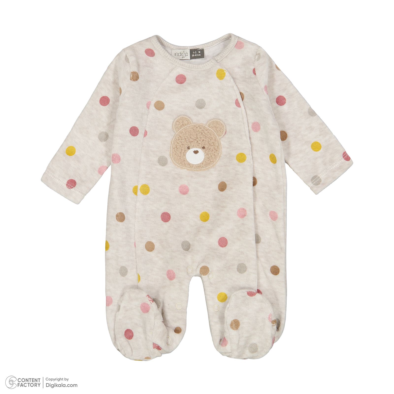 سرهمی نوزادی ایندیگو مدل کوکی کد 24109 به همراه کلاه -  - 4