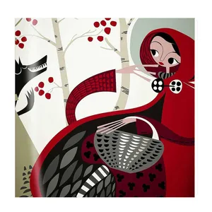 تابلو کودک و نوزاد طرح شنل قرمزی و گرگ کد wkt19