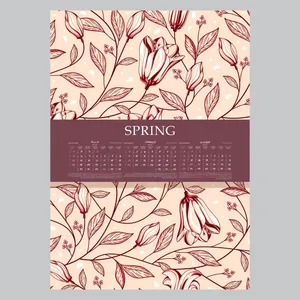 تقویم دیواری سال 1403 خندالو مدل گل Pattern  کد A5